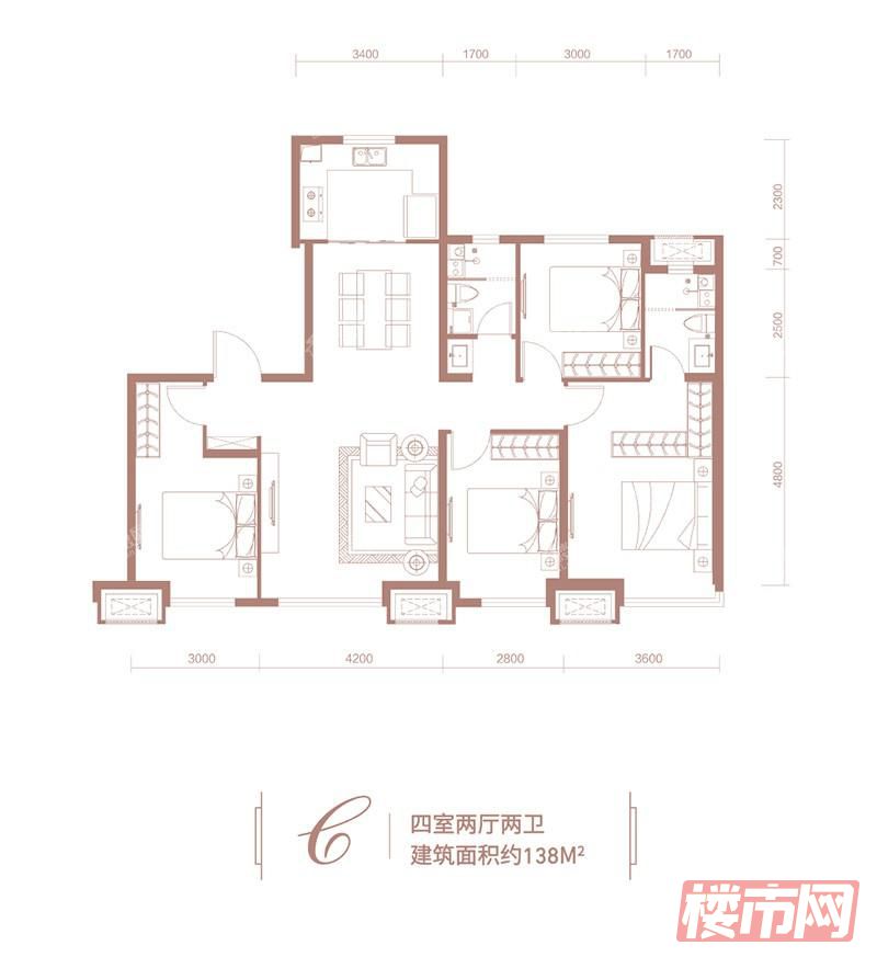 星云雅居138平L户型