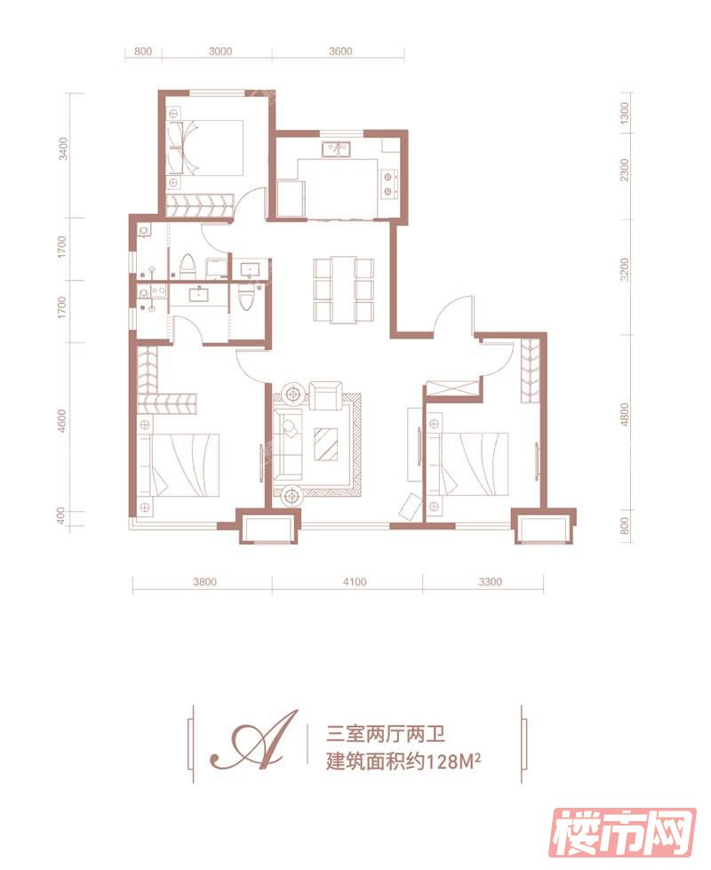 星云雅居128平A户型