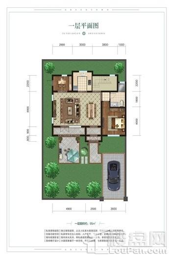 绿城·春风里186.8平5室2厅1厨3卫一层户型图