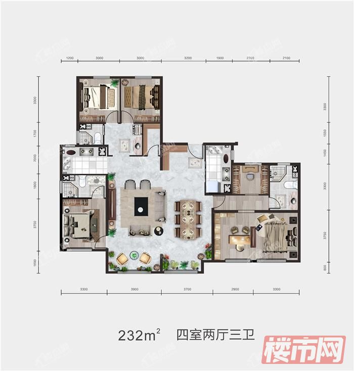 4室2厅3卫-232m²