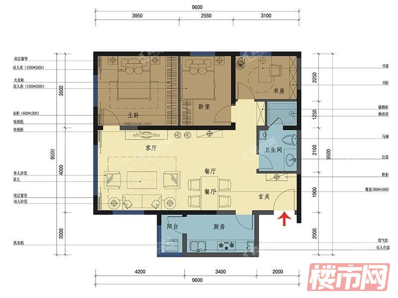 嘉珑园-3室2厅1卫-97.68m²
