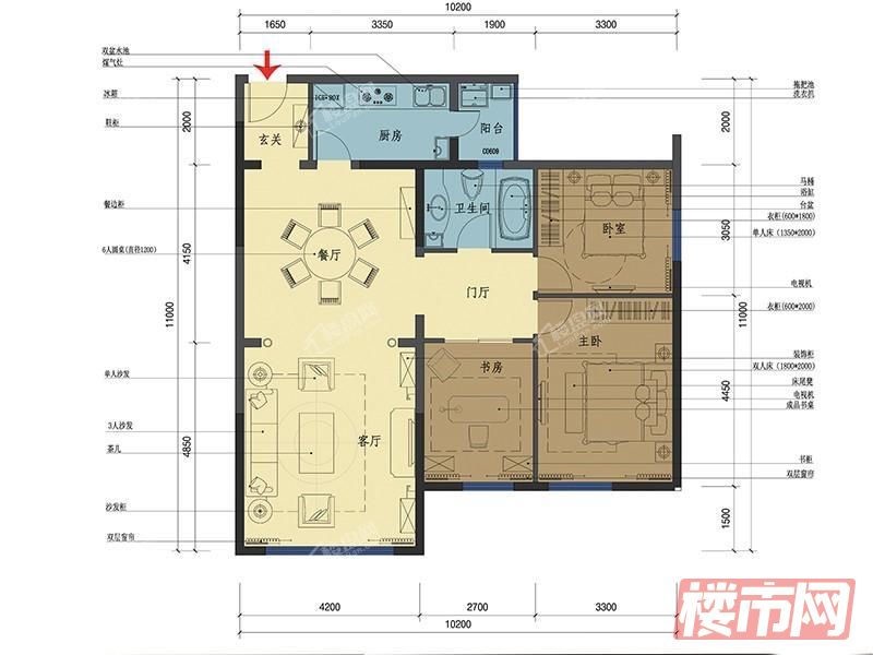 嘉珑园-3室2厅1卫-114.62m²